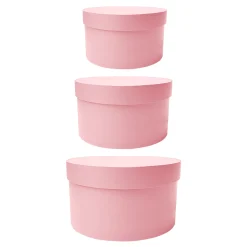 pink round gift boxes